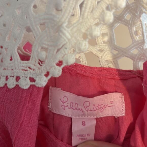 Lilly Pulitzer Pink Dress with White Crochet Detail size 8 - Picture 4 of 5